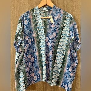 Karlie Blue and Pink Patterned Top- NWT